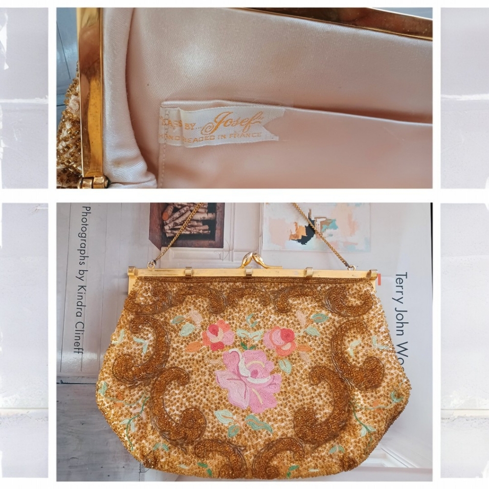 Vintage 40's Evening Bag Bags By Josef From  France Tambour Point De Beauvais